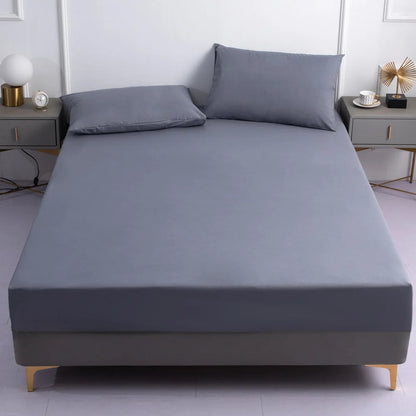 100% vízálló szerelt lapok vagy párnahuzat matrac védő ágytakaró rugalmas szalag szilárd, egy dupla ágyú queen méretű