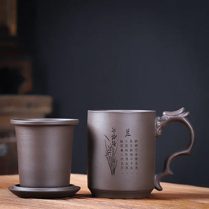 Chinese Yixing Purple Clay Teacups Raw Ore Handmade Master Cup Household Drinkware Chinese Teaware Supplies with Filter