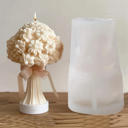 New 3D Rose Bouquet Candle Silicone Mold Chrysanthemum Flower Cluster Resin Mold Flower Peony Gypsum Mold Valentine's Day Gift