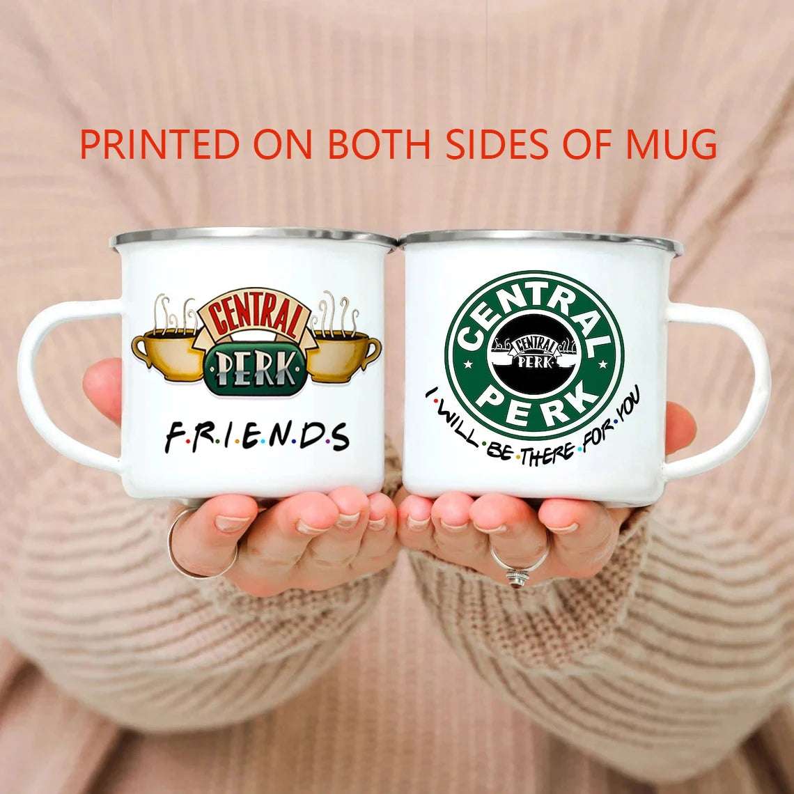 Personalised Name Friends Tv Show Central Perk Mug 11oz Enamel Wholesale Coffee Mugs Tea Cup Gift For Friends Dropshipping