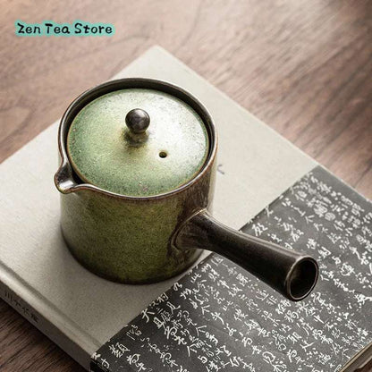 Kiln Change Retro Side Pot Ceramic Teapot Tea Water Separation Chinese Kung Fu Tea Set Home Guest Anti-ironing Single Pot