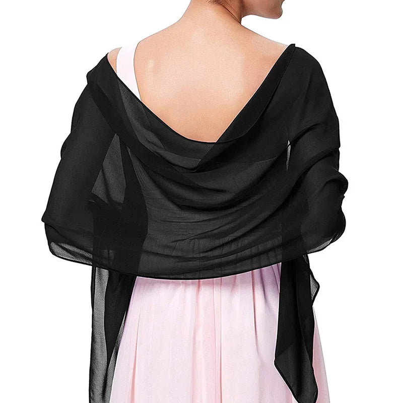 Korean yksivärinen läpinäkyvä sifonki silkki huivi kesärannan pyyhe aurinkovoidetta huivi naisten hää iltajuhlia pukeutuminen R21