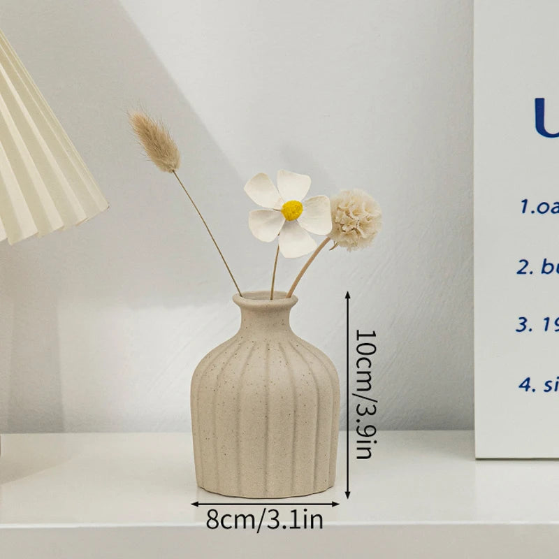 White Ceramic Vase Modern Decorative Vase for Pampas Grass Minimalist Flower Vases for Centerpiece Wedding Office Home Decor