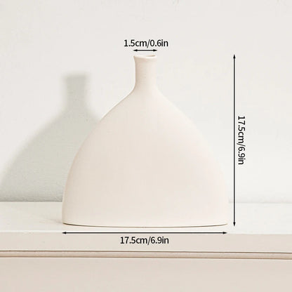 White Ceramic Vase Modern Decorative Vase for Pampas Grass Minimalist Flower Vases for Centerpiece Wedding Office Home Decor