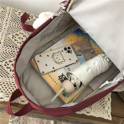 Kawaii Women Rackpack Geanta școlii impermeabile pentru adolescenți pentru fete pentru studenți bookbag rucksak
