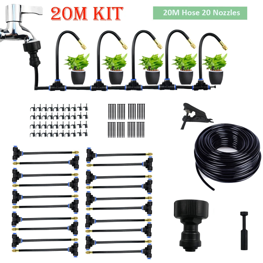 Diy gratis bøyning universal spray kit for drivhushage blomster plante vanning vanning patio tåke kjøling