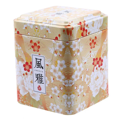 Mini Iron Tin Storage Box Tea Coffee Caddy Square Sealed Packaging Box Canister Vintage Tea Cans Kitchen Storage Container Jar