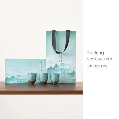 Gift Box, Espresso Cups,Japanese Ceramic Tea Cup, Porcelain Tea Bowl, Pottery Coffee Mug, Teacup Mugs, Coffee Cups, 1 Set