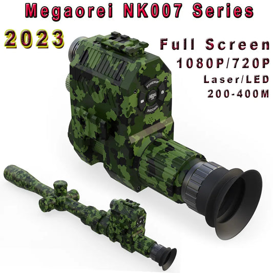 NK007 Visión nocturna Monocular 1080p 200-400m Vimbalía infrarroja con cargador de batería recargable Idioma múltiple