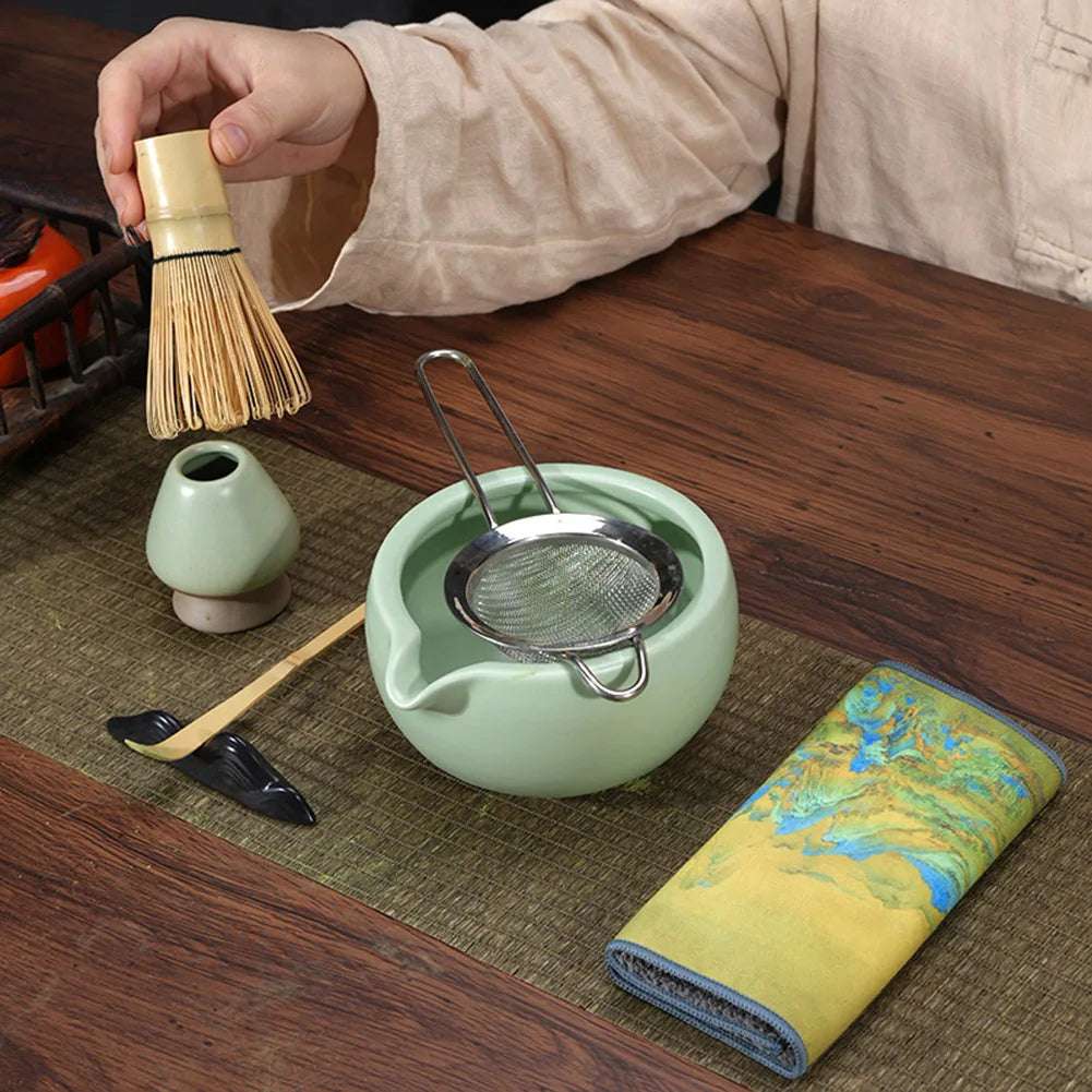 Ceramic Matcha Green Tea Chasen Holder Japanese Stand Bowl Bamboo Whisk Grinder Brushes Tea Tool Holder Teaware Sets Accessories