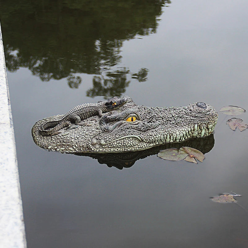 Crocodil Cap Courtyard Pond Float pentru animale plutitoare Ornamente de simulare a piscinei parc Simularea piscinei decorare grădină în aer liber