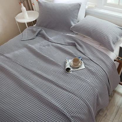 Japán gofrusos plaid pamut takaró ágyhoz Egyetlen queen king edek ágytakaró ágy kanapé takarók dobd meg a pamutlemez ágytakaró burkolatát
