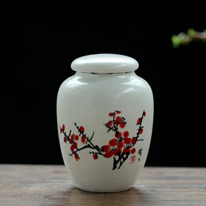 Portable Ceramic Tea Caddy Household Storage Sealed Tank Travel Coffee Moisture-proof Jar Kitchen Spice Candy Containers