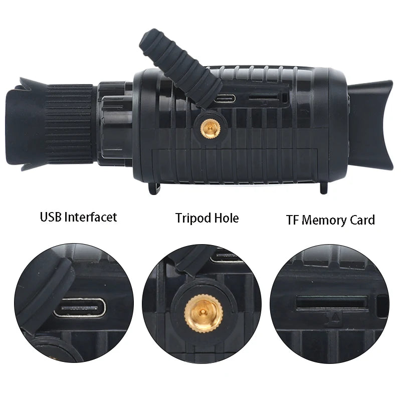 HD Infračervené zařízení pro noční vidění R7 5x Zoom Digital Monocular Telescope 1080p venkovní kamera s denním a nočním používáním pro lov