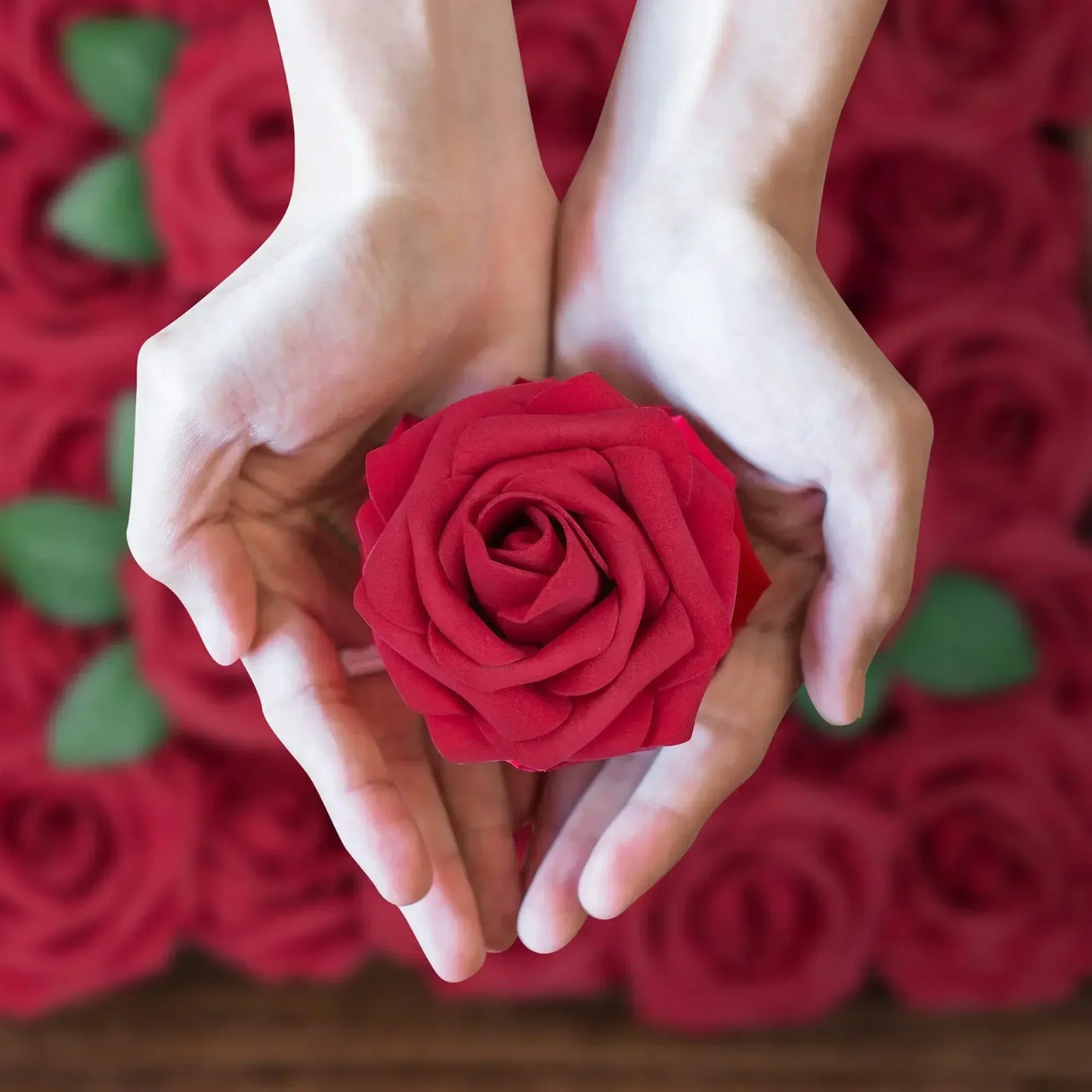 Flores artificiales de rosa 25 piezas de espuma rosas falsas rames de boda centros de mesa de la madres v valentina regalos decoración de la fiesta