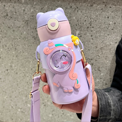 520ML Kids Stainless Steel Thermos Cup Children's Hot Water Cup Portable Thermos Bottle Cartoon Thermos Bottle Insulation Cup