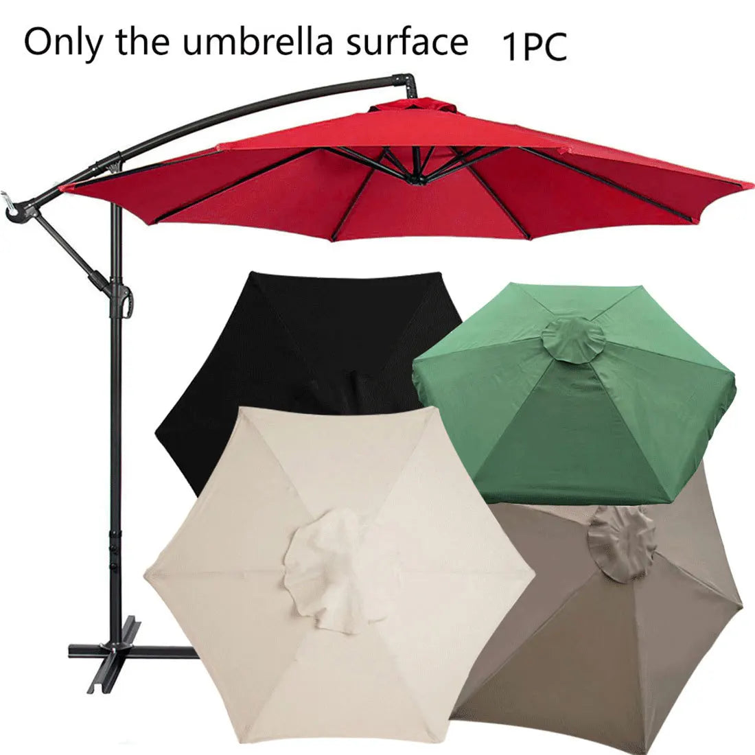 2/2.7/3m غطاء مظلة الحديقة مقاوم للماء مظلة الشاطئ في الهواء الطلق حديقة UV حماية المظلة مظلة من الشمس مظلة استبدال الغطاء