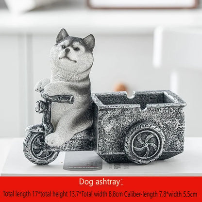Dog Ashtray Decorative Bulldog Animal Large Capacity Storage Box Ceramic Crafts Ornaments Men Gift Cinzeiro Decorativo Cendier