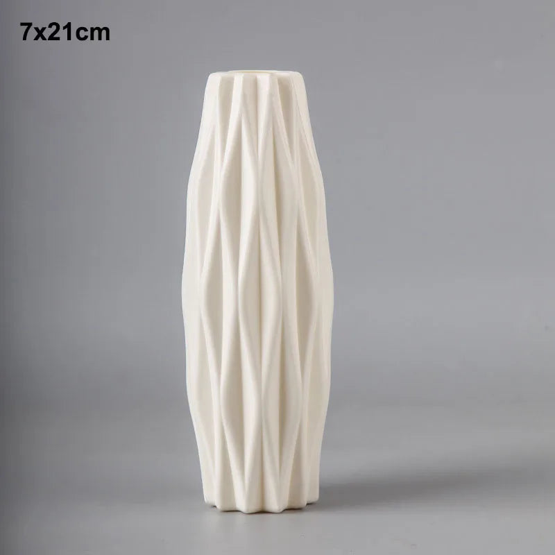 Morandi Plastic Vase Living Room Decoration Ornaments Modern Origami Plastic Vases for Flower Arrangements Home Decoration