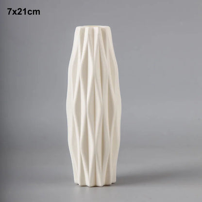 Morandi Plastic Vase Living Room Decoration Ornaments Modern Origami Plastic Vases for Flower Arrangements Home Decoration