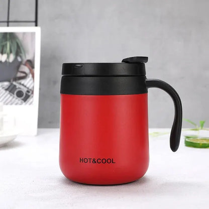 350/500ml Insulated Coffee Mug with Handle Stainless Steel Insulated Mug Coffee Tumbler Thermos Tea Cups with Lip