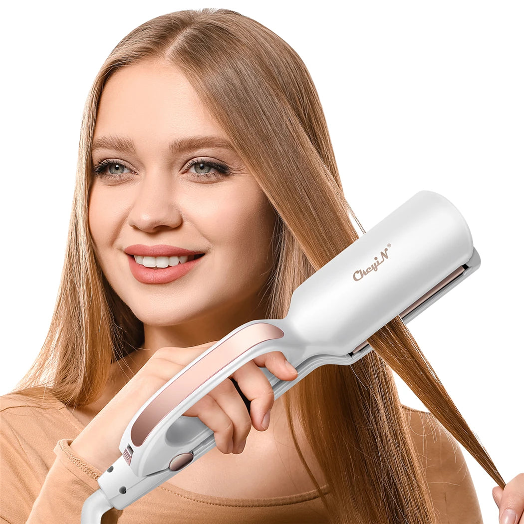 Ckeyin Professional Hair Rettersers Ultra Wide Hair Plank Flat Iron Hot Comb Electric Retter Retter Frisørstylingsverktøy