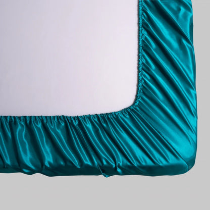 סדין מיטה מצויד משי עם רצועה אלסטית יוקרתית מכסה מזרן מתכוונן נגד החלקה למיטה זוגית זוגית יחידה
