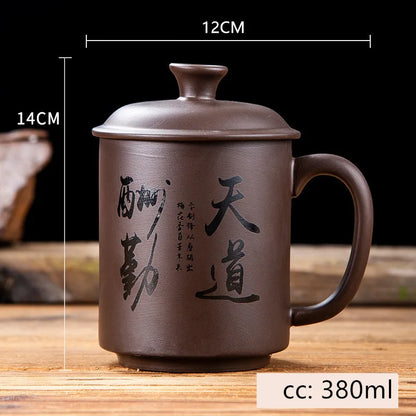 Creative Purple Clay Teacup Exquisite Handmade with Lid Tea Cup Tea Maker Master Cups Chinese Teaware Drink Accessories