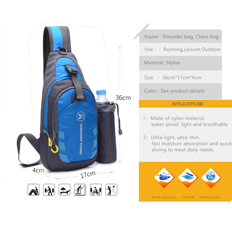 Muži cestujú na turistickú tašku na rameno Dámske batoh na hrudník Sports Outdoor Computer Telefón vrecko na horolezectvo fitness trekking rybárska taška