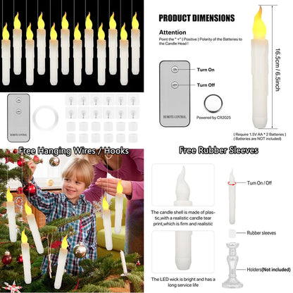 Lumânări de conicl cu flăcări cu LED 6,5/11 "Baterie Fake Fake Flickering Candiți lumânări lungi electrice pentru decor de casă de nuntă