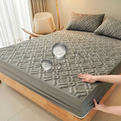 Vandtæt sengeark quiltet kast madras dækning til vinter elastisk monteret arkbeskytter fuld dronning konge 160/140*200 cm