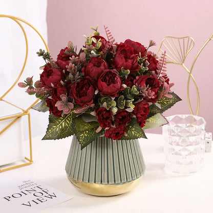 Simulation Rose Fake Wedding Arch Silk Flower Home Decoration Artificial Home Living Room Table Decoration Fake Flower