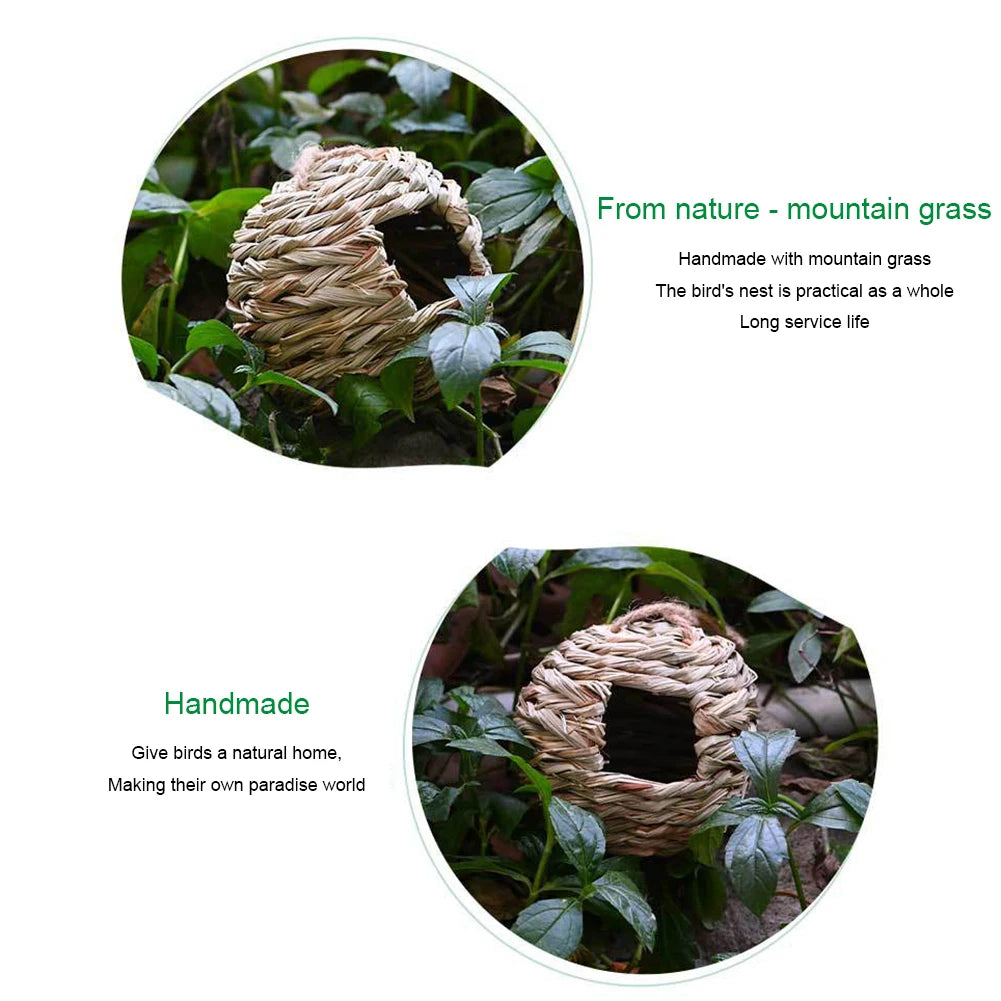 Kolibřík hnízda dům ptáci hnízdní ptačí klece visící ptačí dům ručně tkaný zavěšené slámy hnízdo Natural Grass Bird pro zahradní terasu
