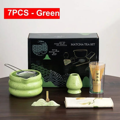 4/6PCS 7pcs Matcha White Tea Whisk Teaware Japanese Ceremony Bamboo Chasen Tea Tool Tea Brush Exquisite Matcha Kit for Teaset