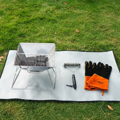 Camping Fireproof Grill Mat -kangas liekin hidastin lämmöneristyslevyn palo kuoppaan Ember Mat -huopa ulkona