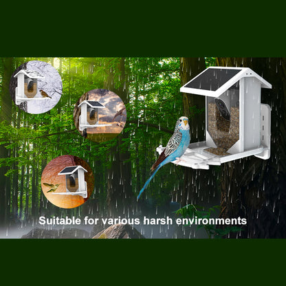Inteligentní krmítko pro ptáky s vodotěsným vodotěsným fotoaparátem pro kameru pro fotoaparát pro zahradní ptáky pro kanárské kolibříky Orioles Owls Dove