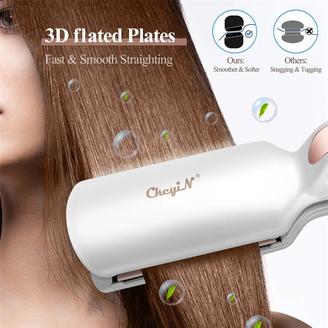 Ckeyin Professional Hair Rettersers Ultra Wide Hair Plank Flat Iron Hot Comb Electric Retter Retter Frisørstylingsverktøy