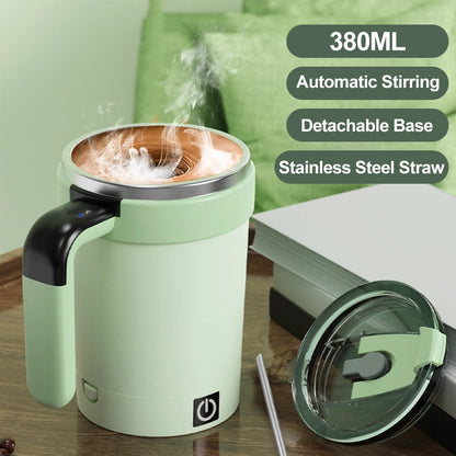 Automatic Stirring Cup Rechargeable Magnetic Mixer Electric Stirring Mugs Stainless Steel Coffee Mug Rotating Magnetic Tumbler