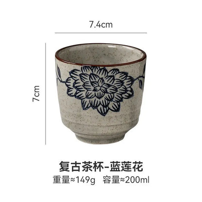 Japanese style Hefeng hand-painted ceramic tea cup, wine cup, small size drinking cup, hotel heat-resistant thickened home tea
