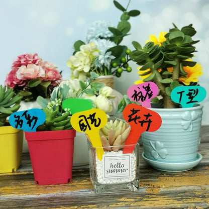 100 stcs Garden Labels Plant Classificatie Sorteer teken Tag Ticket Plastic Schrijfplaat Bord Plug in kaart kleurrijk