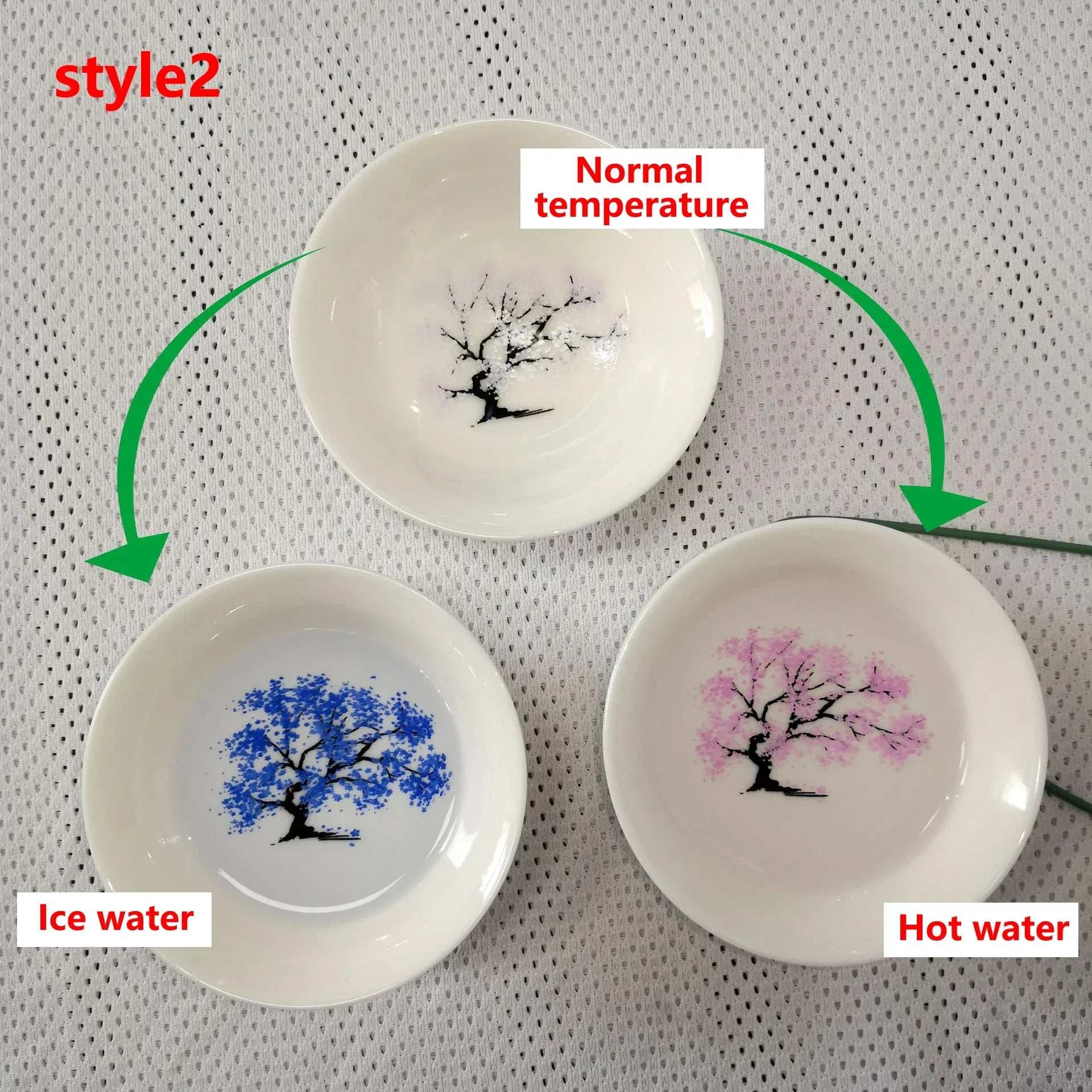 Japanese Magic Sakura Cup Cold Temperature Color Changing Flower display Sake Cup Ceramic Kung fu Tea Cup Tea Bowl