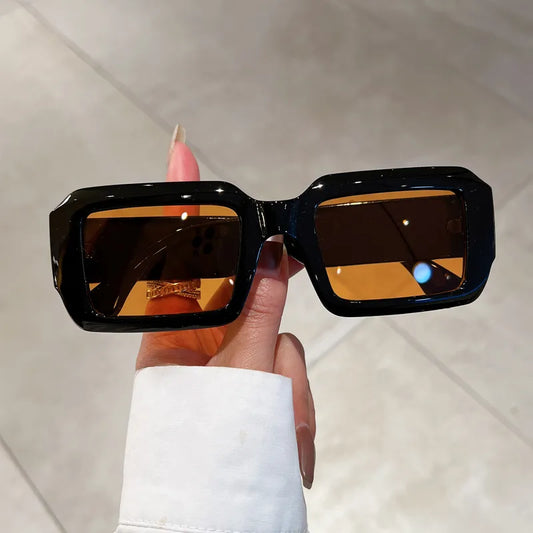 Kammpt Vintage Drejtkëndësh syze dielli katror katror me ngjyra hije ngjyrash syze të modës së modës retro të grave dizajn markë UV400 Syzet e diellit