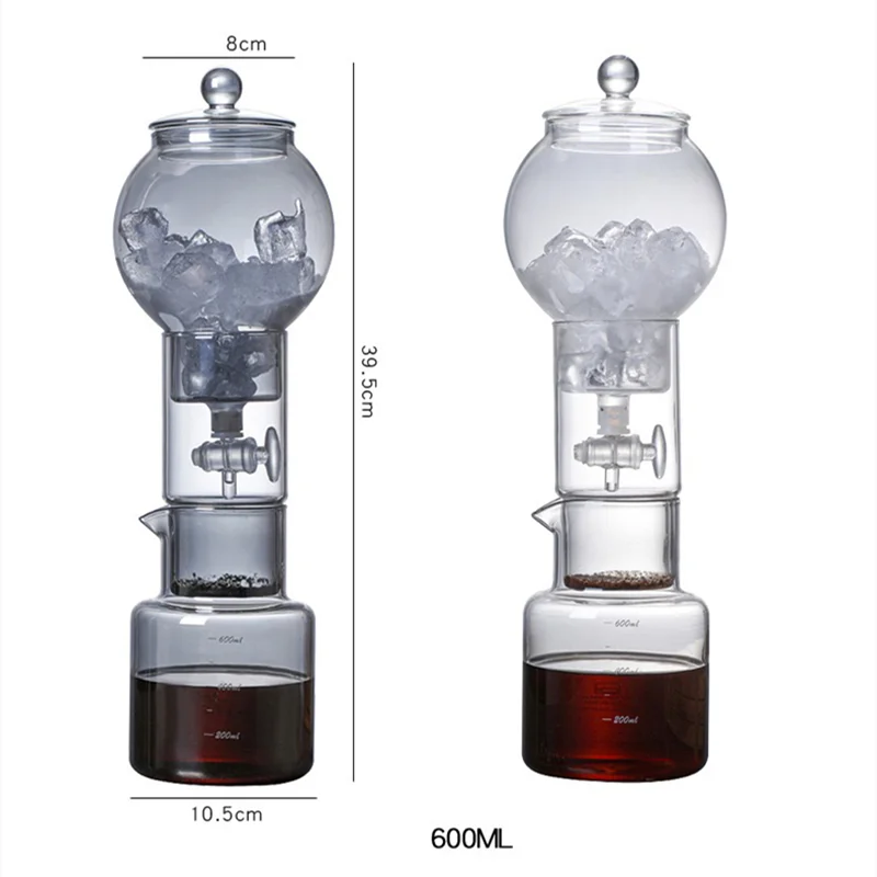 Glass Cold Brew Coffee Maker Set Handmade Extraction Coffee Pot Set Ice Drip Coffee Maker Household Filter Pouring Kettle