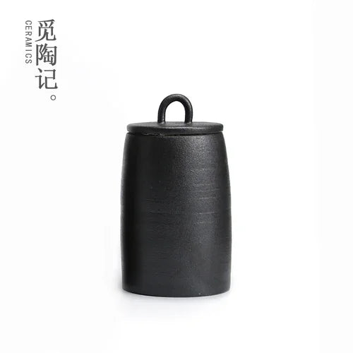 Stoneware Tea Tins Porcelain Sealed Jar Household Large and Small Size Japanese Style Tea Container Tea Box Tea Jar Tea Storage