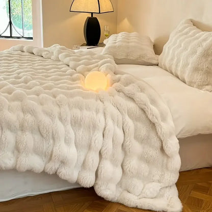 Faux krzno plišani deka toplo zimske dvostrane deke za krevet luksuzni kauč u obliku kauča za kauč za jastuk poklon poklon