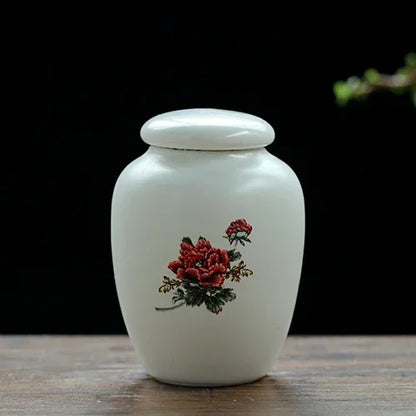 Portable Ceramic Tea Caddy Household Storage Sealed Tank Travel Coffee Moisture-proof Jar Kitchen Spice Candy Containers