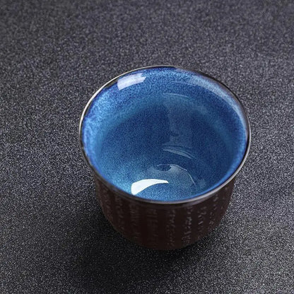 150ML Purple sand kiln change ceramic tea cup Creative personal cup Chinese retro heart Sutra master tea cup single MUGS