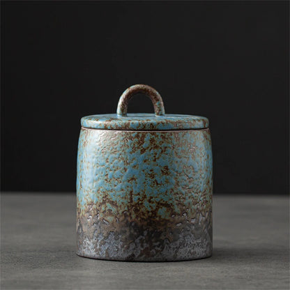 Ceramic Tea Caddy Sealed Jar Small Tea Box Portable Tea Can Storage Tank Candy Jars Food Container Tea Organizer Decorative Jar