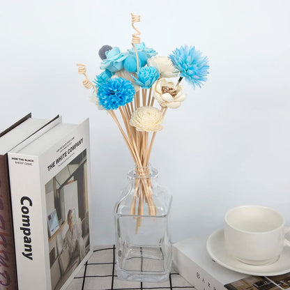 20pcs series azules de ratán de flores fragancias sin fuego Difusor Difusor Diy Adornos Decoración del hogar