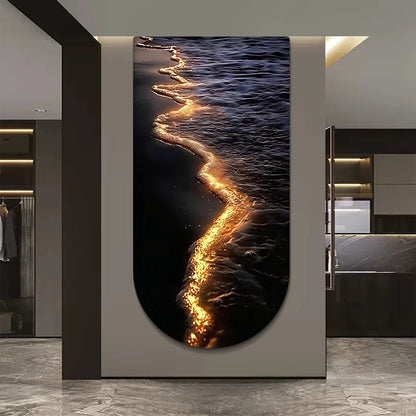 Ocean Wave Entrance Entrance Decoration Painting Led Home Interior Decoration Tableau Decoration Mural Wall Lamp Led Lights